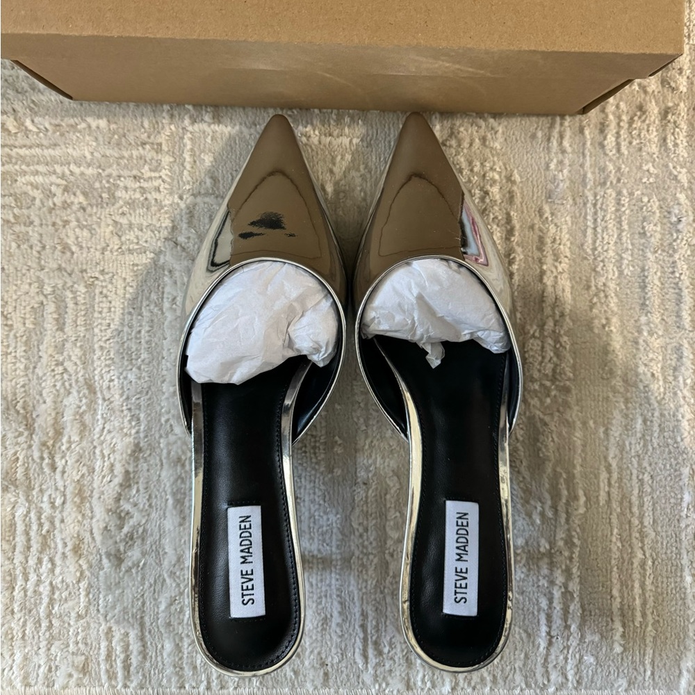 Metallic Steve Madden Kitten Heels